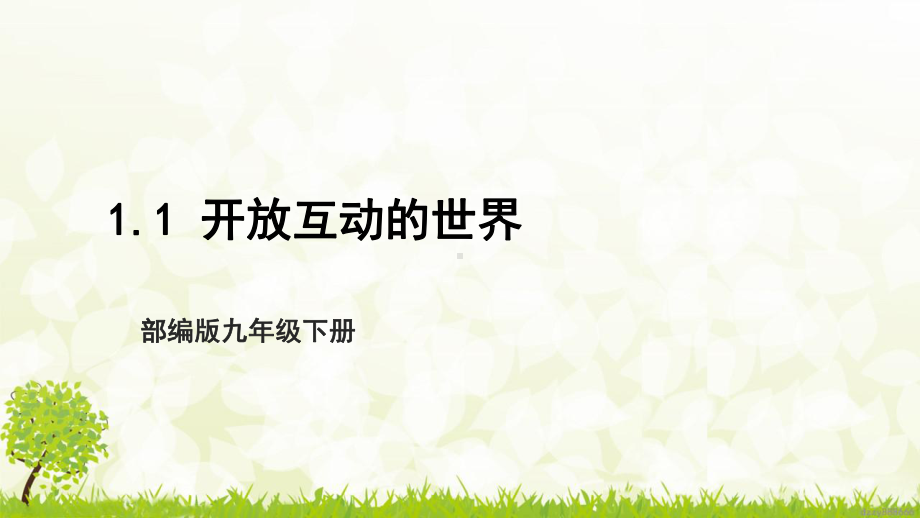 部编版九年级道德与法治下册1.1《开放互动的世界》课件.pptx_第1页