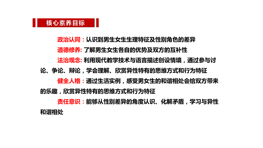 （核心素养目标）2.1 男生女生 课件(共28张PPT)-2023-2024学年统编版道德与法治七年级下册.pptx_第2页