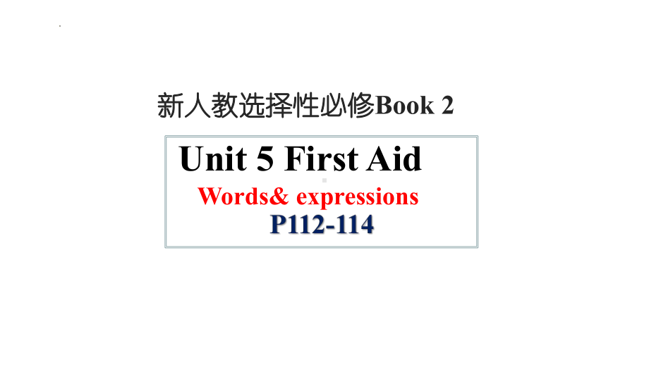 Unit 5 First aid 词汇讲练 （ppt课件）-2024新人教版（2019）《高中英语》选择性必修第二册.pptx_第1页