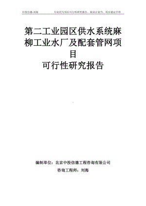 第二工业园区供水系统麻柳工业水厂及配套管网项目可行性研究报告模板-备案审批.doc