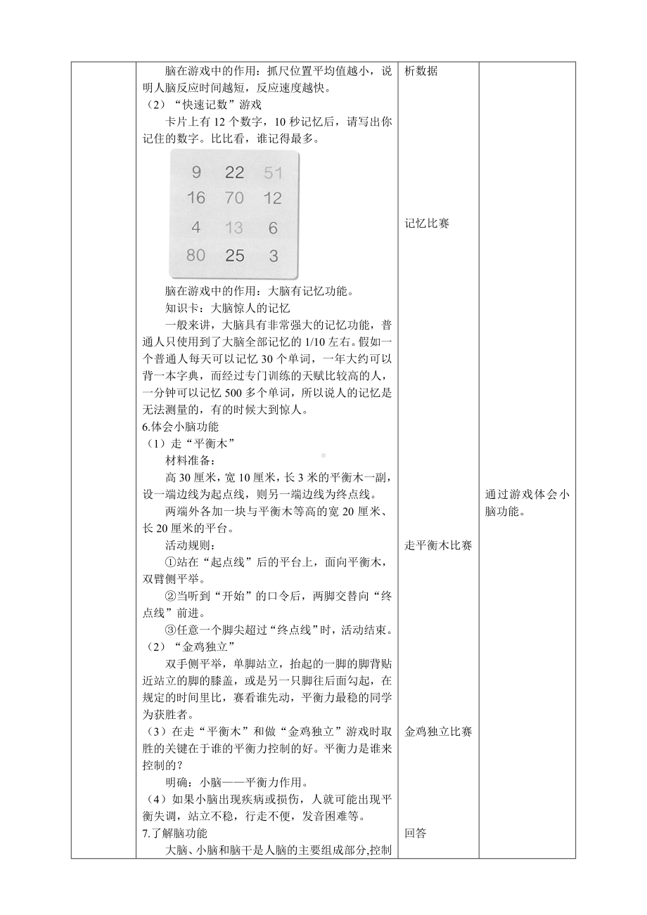 3.9《脑的功能》 教案-2024新人教鄂教版五年级下册《科学》.doc_第3页