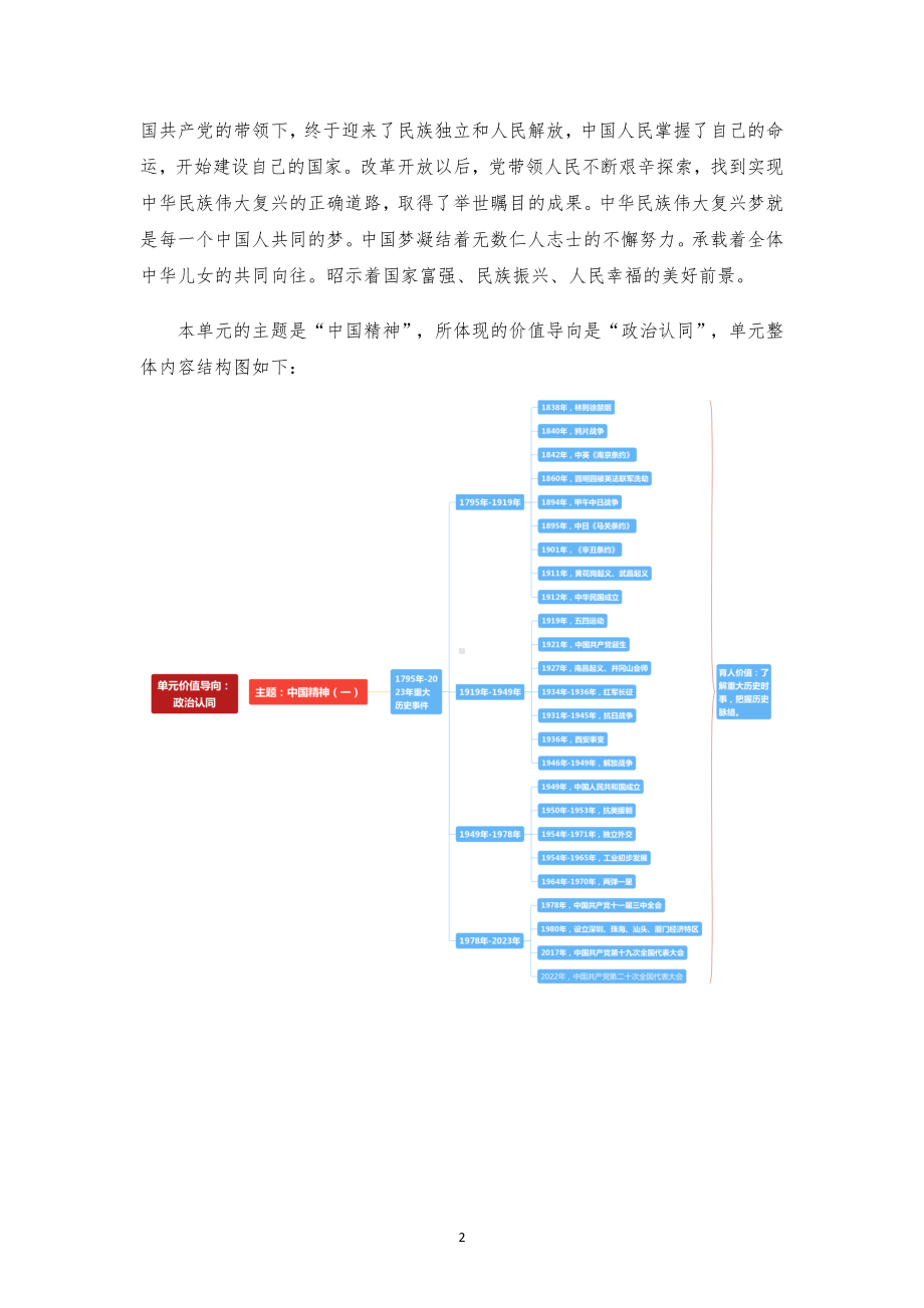 小学五年级下册道德与法治第三单元《百年追梦 复兴中华》大单元整体教学设计.docx_第2页