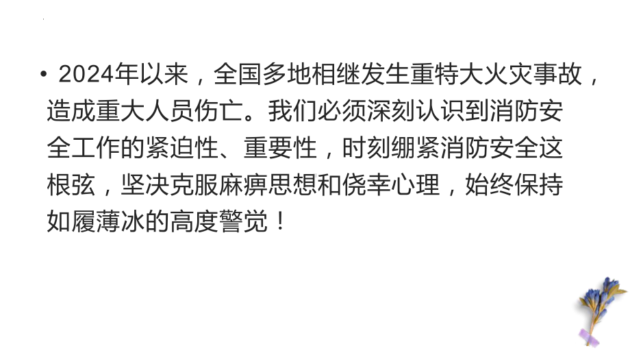 消防在心中 安全伴我行 ppt课件-2024春高一下学期防火安全主题班会.pptx_第2页