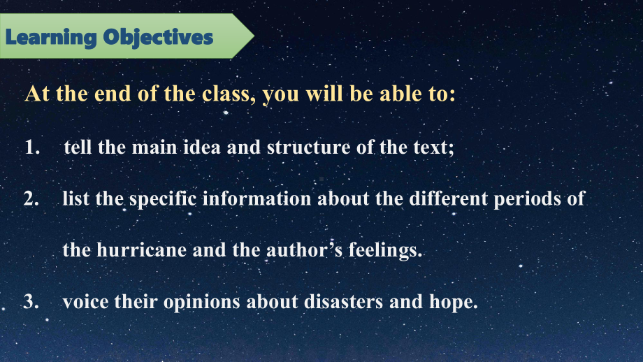 Unit 6 Disaster and Hope Developing ideas Stars after the Storm （ppt课件）-2024新外研版（2019）《高中英语》必修第三册.pptx_第2页