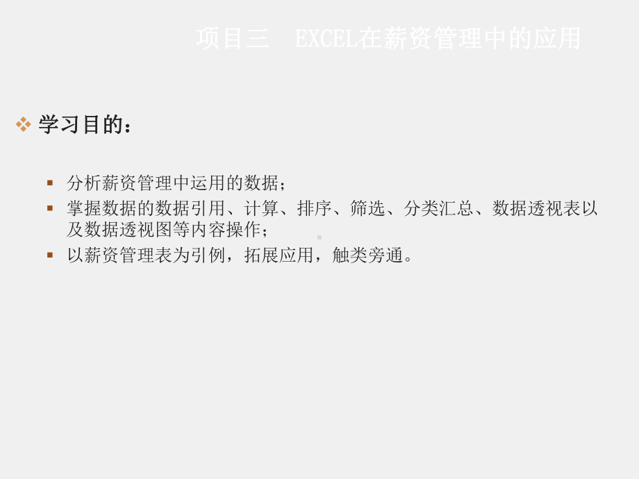 《Excel在财务中的应用》课件项目三.ppt_第1页