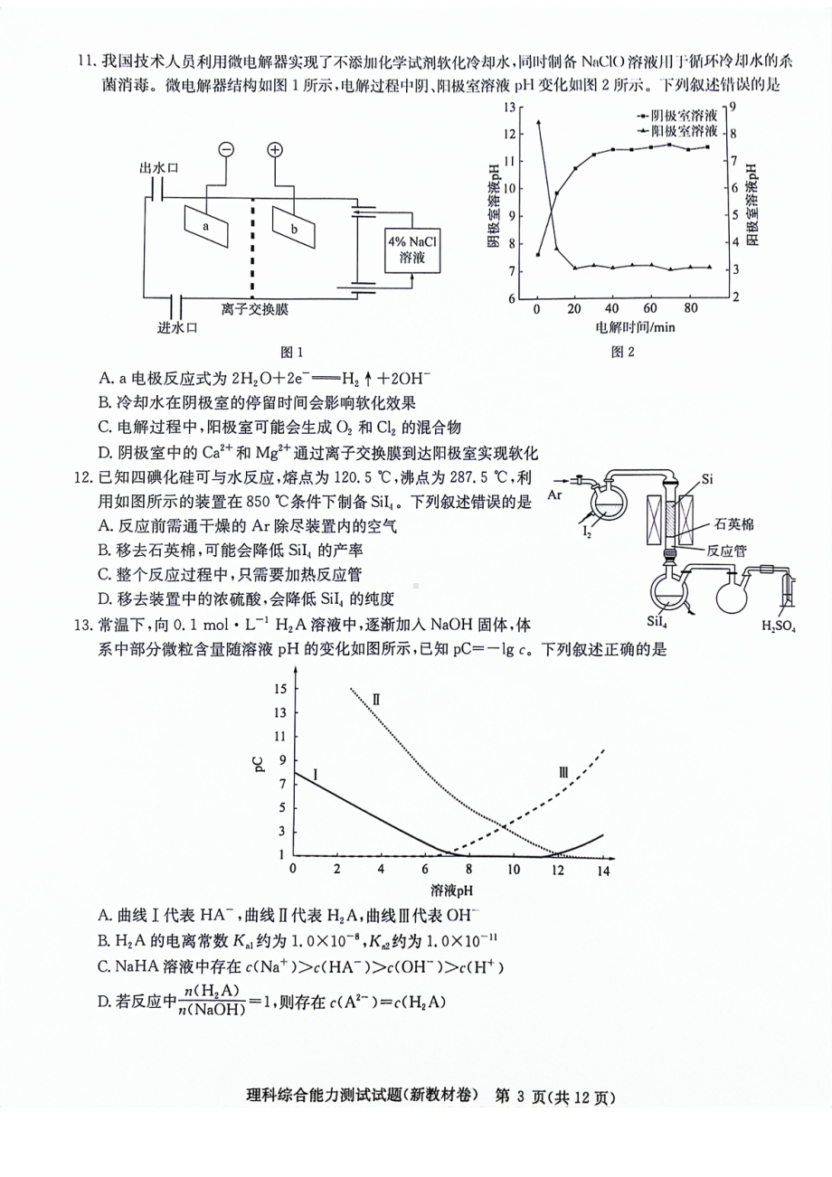 河南省新高考联盟2024届高三下学期3月教学质量测评试题 理综 PDF版含解析(1).pdf_第3页