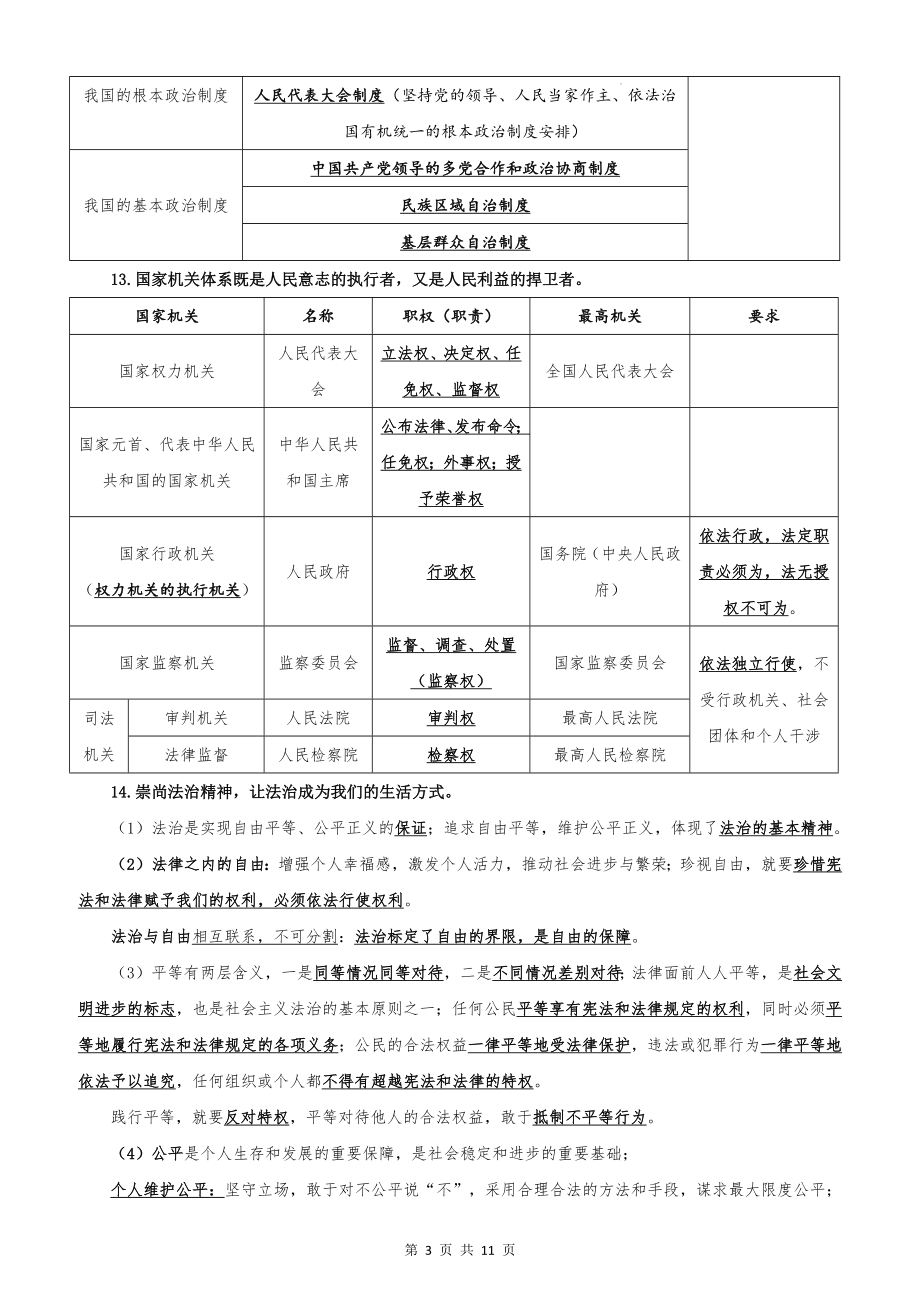 2024年中考道德与法治二轮复习必备核心知识点提纲（实用！）.docx_第3页