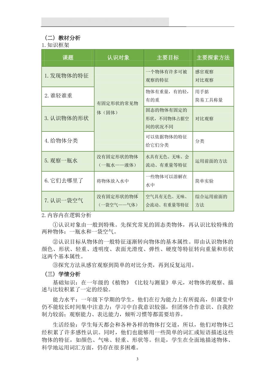 2024新教科版一年级下册《科学》《我们周围的物体》单元作业设计.docx_第2页