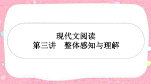 第三讲整体感知与理解（甘肃专用）- 2024年中考语文一轮复习ppt课件-2024年中考语文复习.pptx