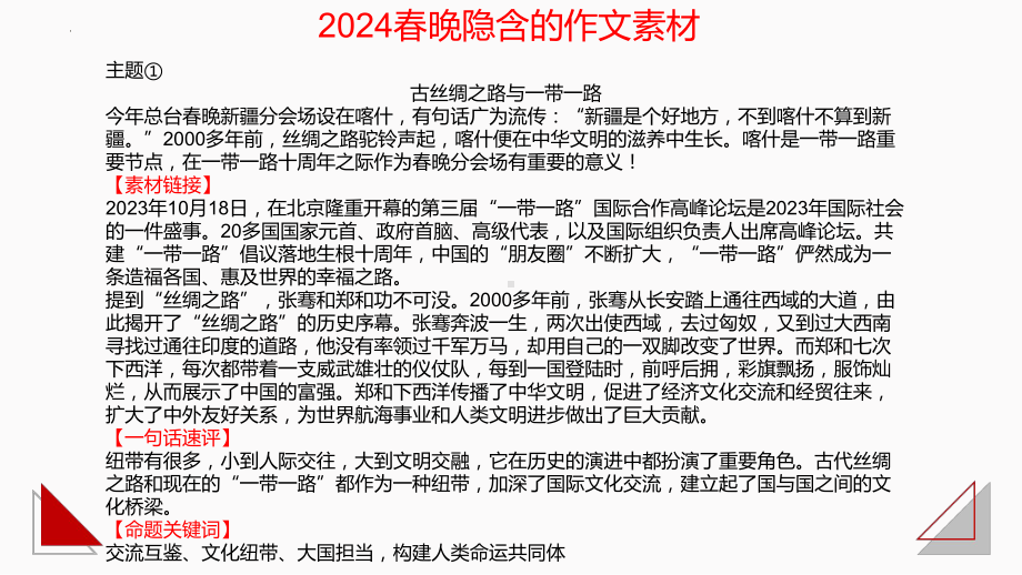 2024届高考语文作文素材：春晚、《热辣滚烫》《第二十条》《飞驰人生2》 ppt课件-2024年高考语文复习.pptx_第2页