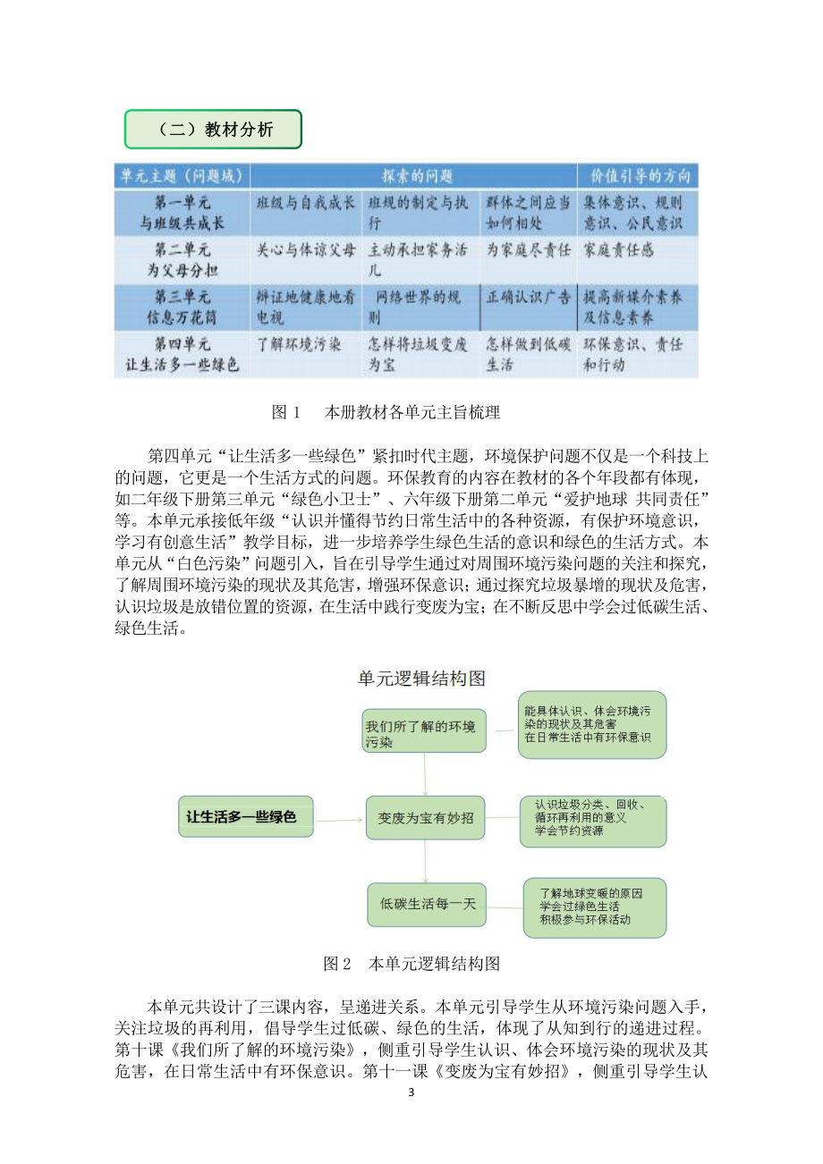 第4单元《让生活多一些绿色》 单元作业设计-（统）部编版四年级上册《道德与法治》 （pdf格式）.pdf_第2页