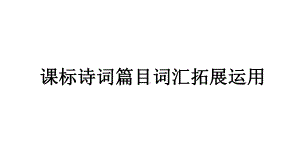 2024届高考语文复习：高中语文课标诗词篇目词汇拓展运用 ppt课件-2024年高考语文复习.pptx