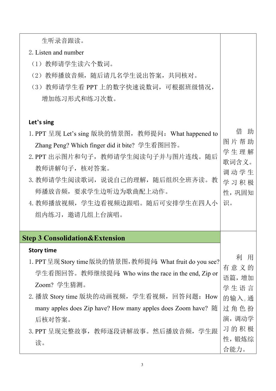 Unit 6 How many？PartB Start to read&Let's check&Let's sing&C Story time 教案.docx_第3页