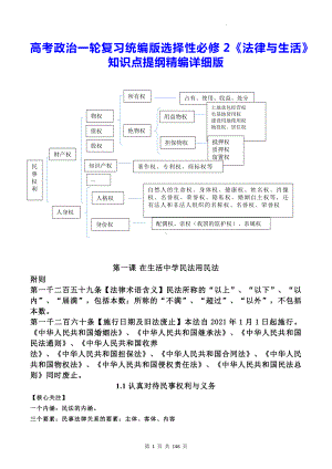 高考政治一轮复习统编版选择性必修2《法律与生活》知识点提纲精编详细版（实用必备！）.docx