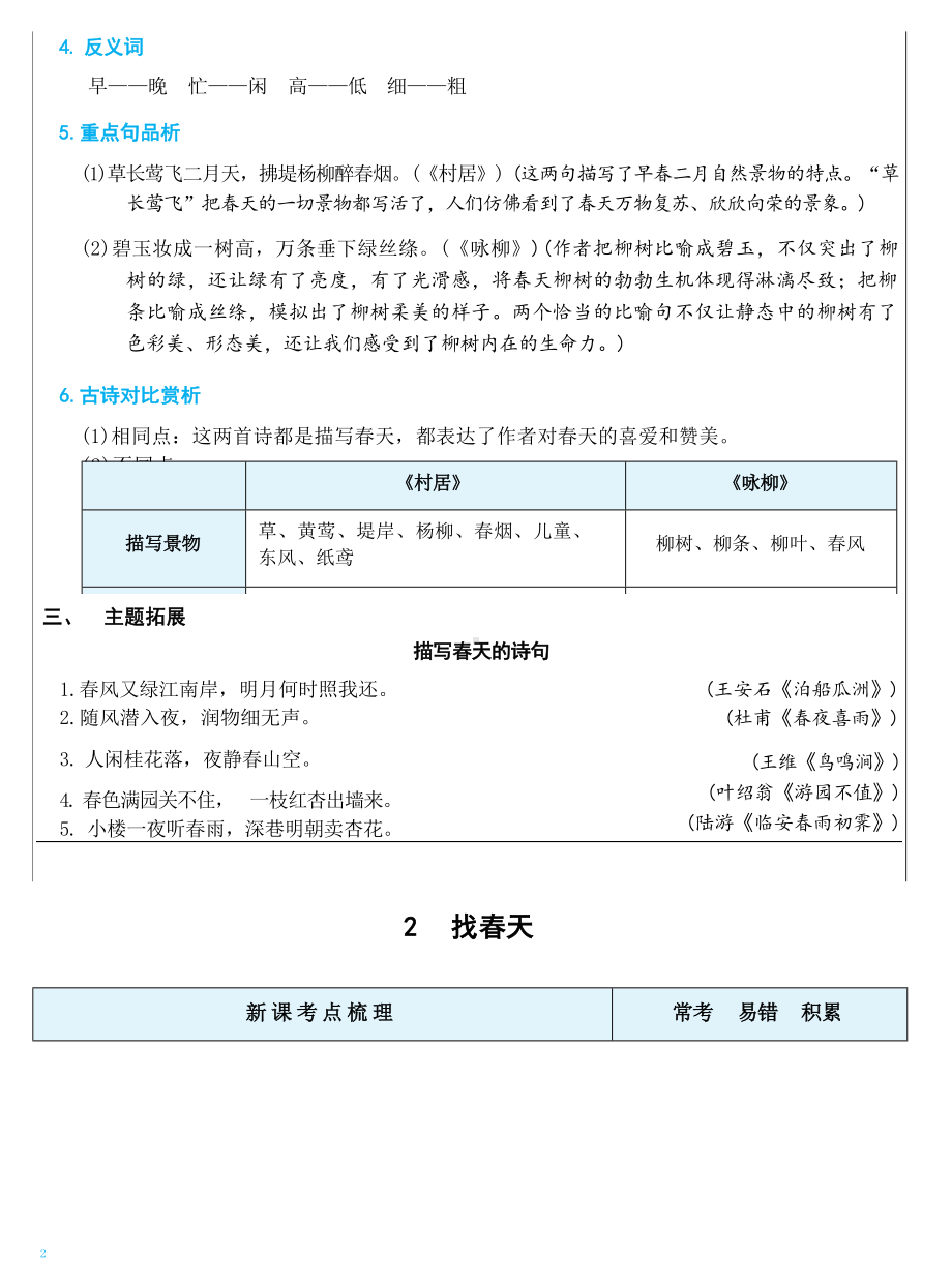 2024春二下语文：每课考点梳理.docx_第3页