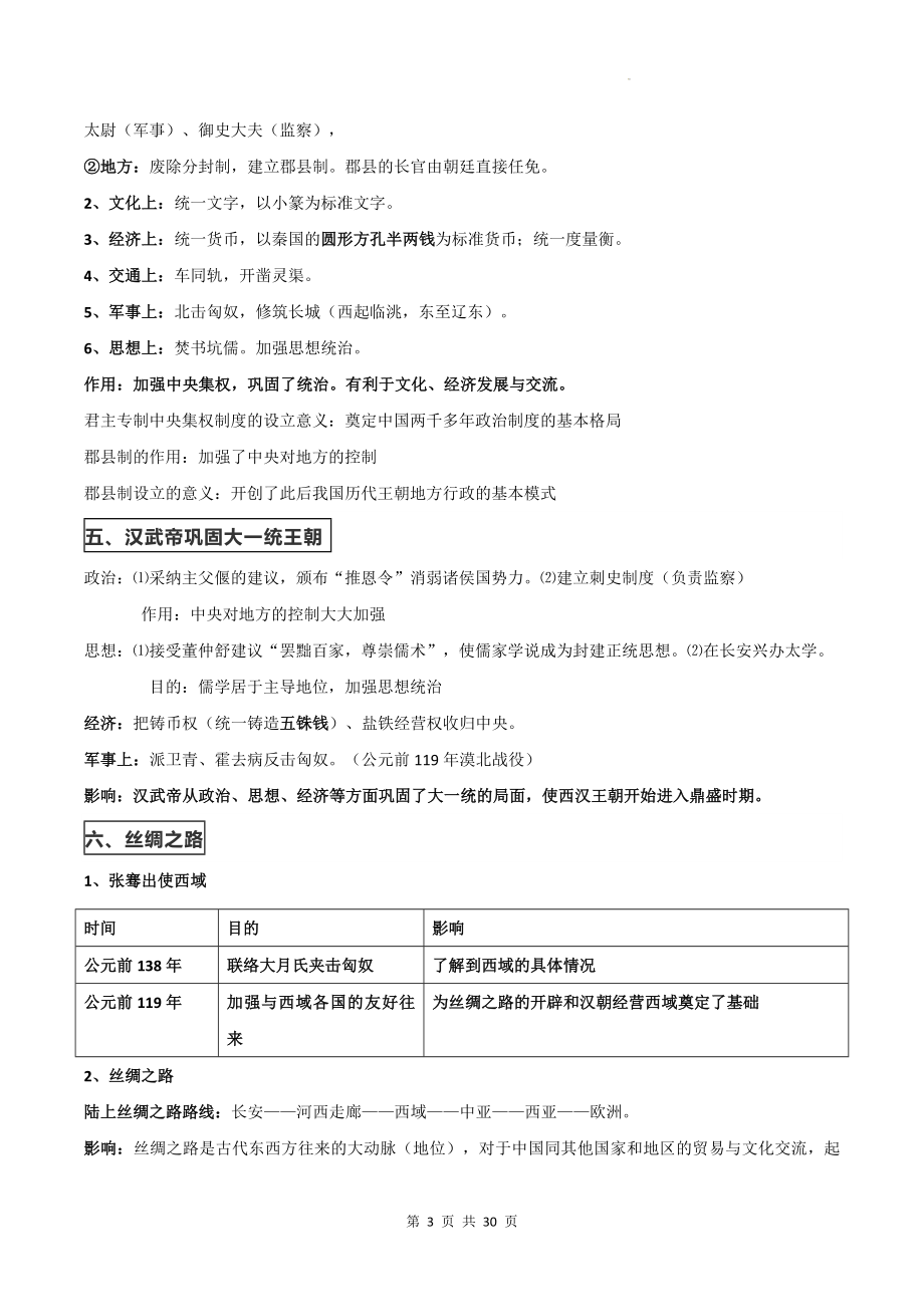 2024年历史中考主观题大题知识点复习提纲精编版（实用必备！）.docx_第3页