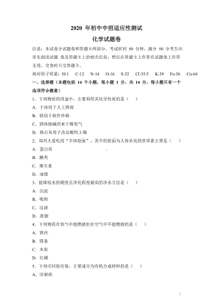 2021通用版·河南省郑州市九年级中招适应性测试（二模）化学试题.doc