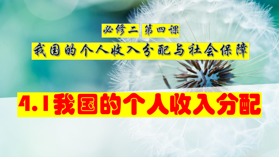 2024年高考政治复习 4.1 我国的个人收入分配 ppt课件-2024届高考政治一轮复习统编版必修二经济与社会.pptx_第1页