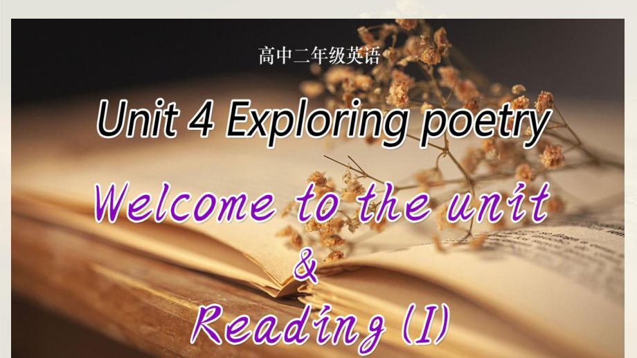 Unit 4 Exploring Poetry Welcome to the unit & Reading （ppt课件） (2)-2024新牛津译林版（2020）《高中英语》选择性必修第一册.pptx_第1页