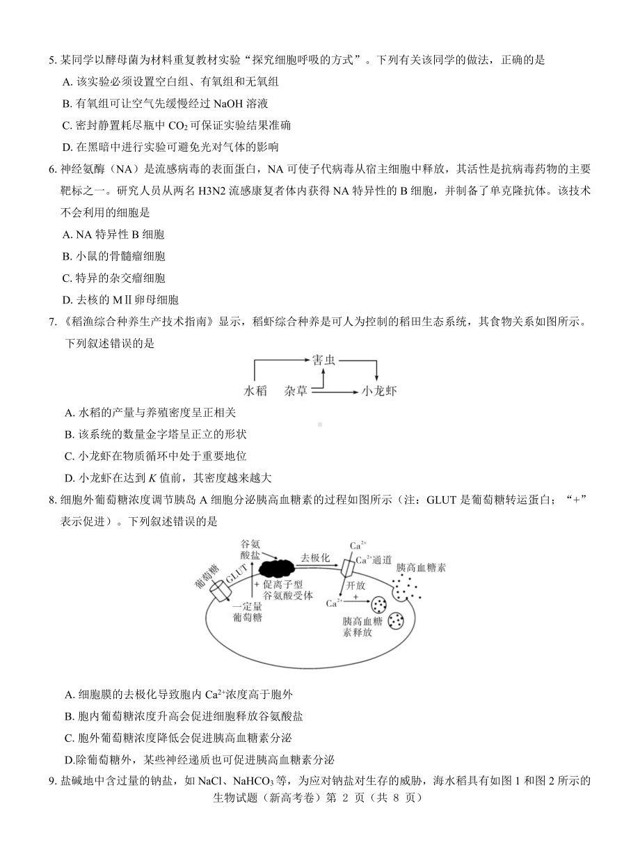 （新高考卷）名校教研联盟2024届高三4月联考 生物.pdf_第2页