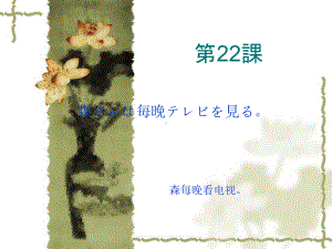 第二十二课 森さんは毎晩テレビを見る （ppt课件）-2024新新版标准日本语版《高中日语》初级上册.pptx