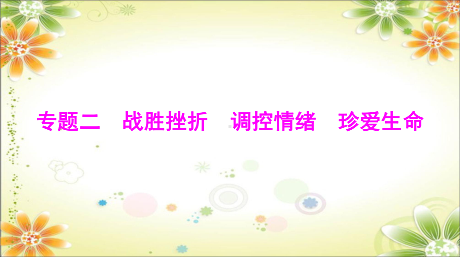 专题二 战胜挫折 调控情绪 珍爱生命 ppt课件-2024年中考道德与法治一轮复习-2024年中考道德与法治复习.pptx_第1页