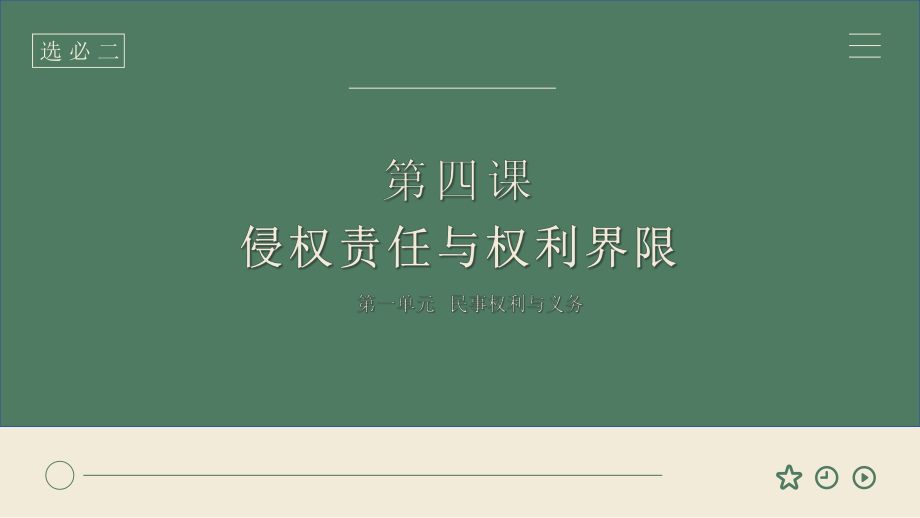 第四课 侵权责任与权利界限 ppt课件-2024届高考政治一轮复习统编版选择性必修二法律与生活-2024年高考政治复习.pptx_第1页