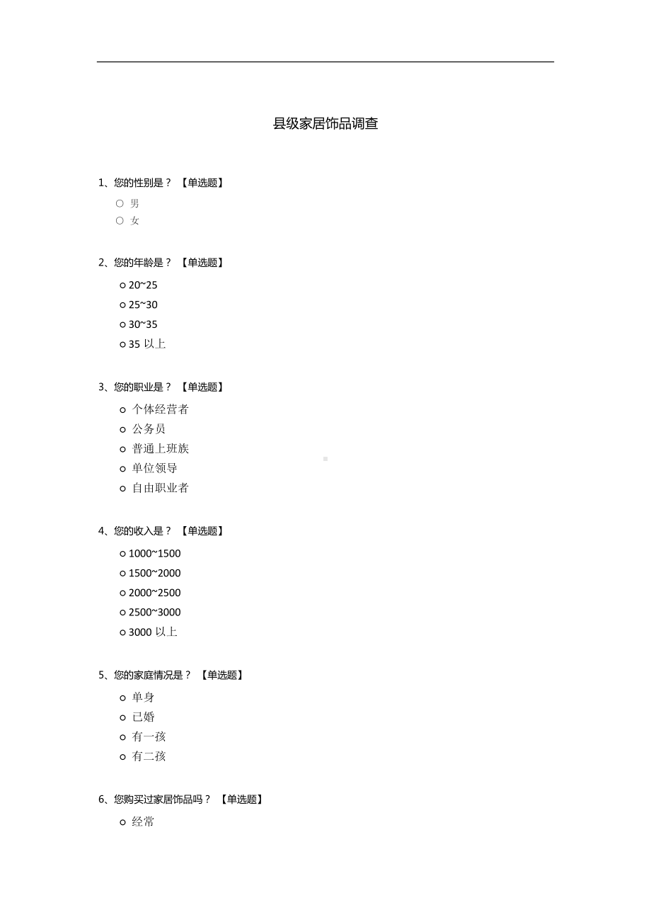 县级家居饰品调查.docx_第1页