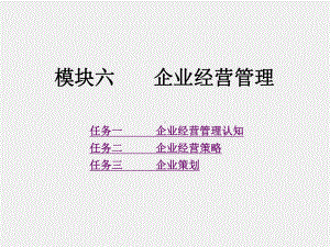 《现代企业管理理论与实务》课件模块六企业经营管理.pptx