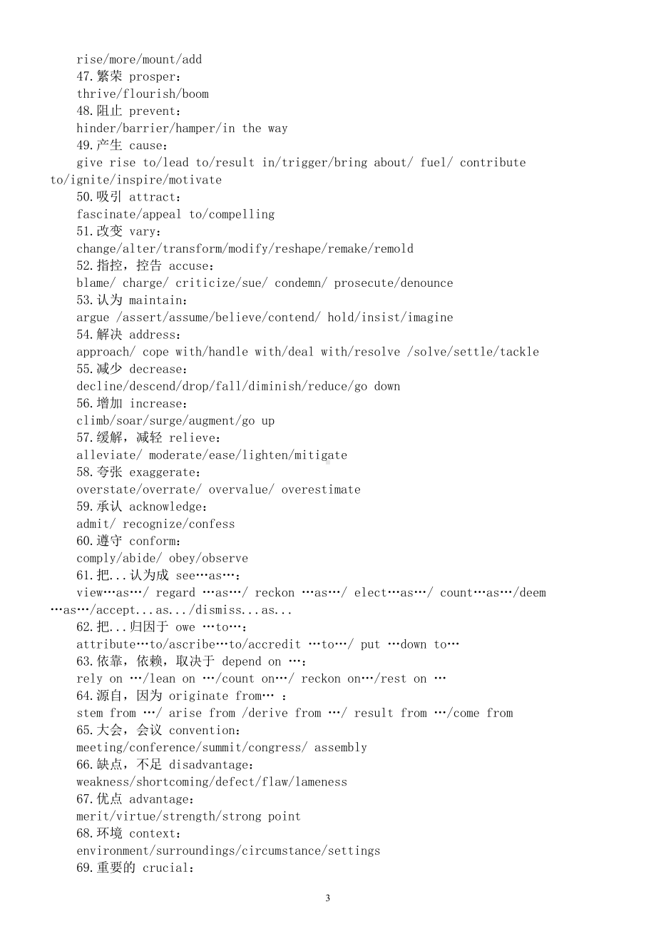 高中英语2024届高考写作同义词替换（共120组）.doc_第3页