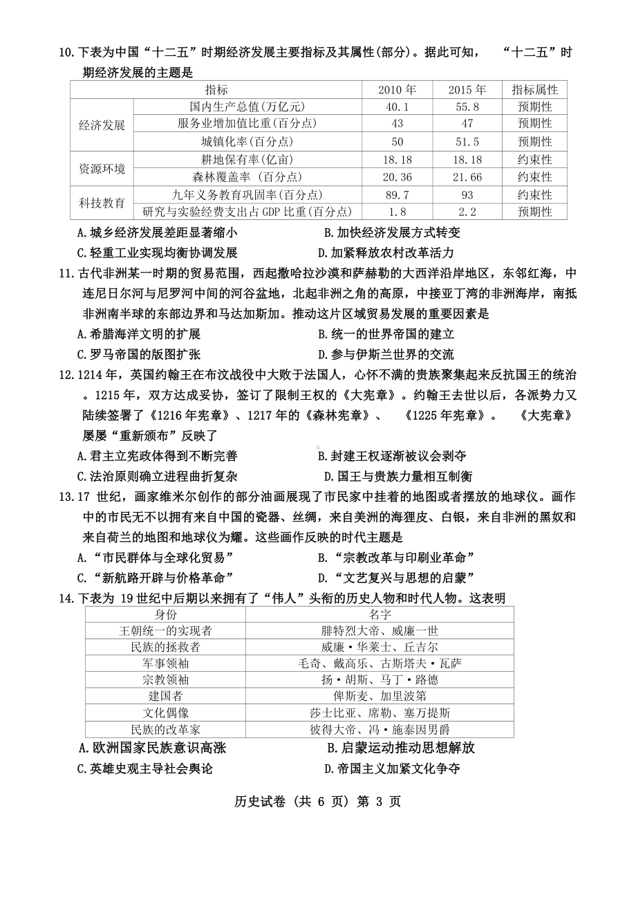 2024届安徽省江淮十校高三下学期第三次联考历史试题.docx_第3页