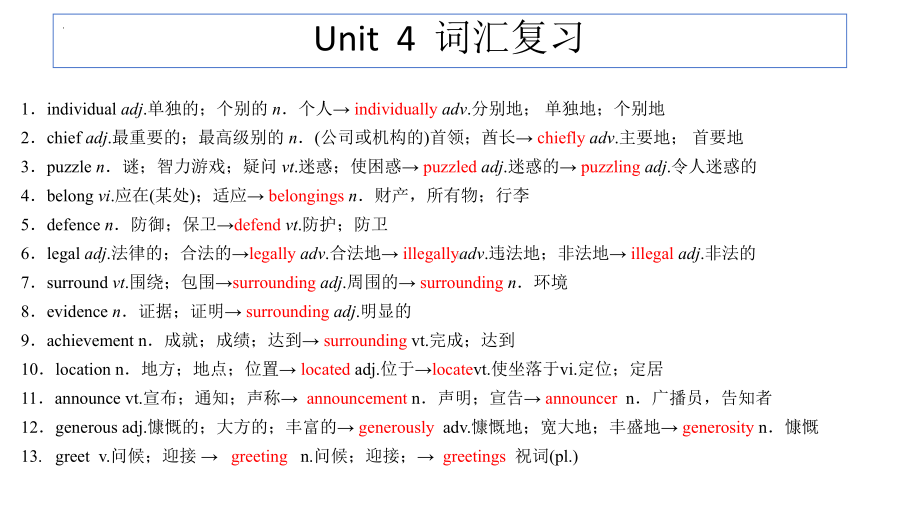 Unit 4-5 单词复习（ppt课件） -2024新人教版（2019）《高中英语》必修第二册.pptx_第2页