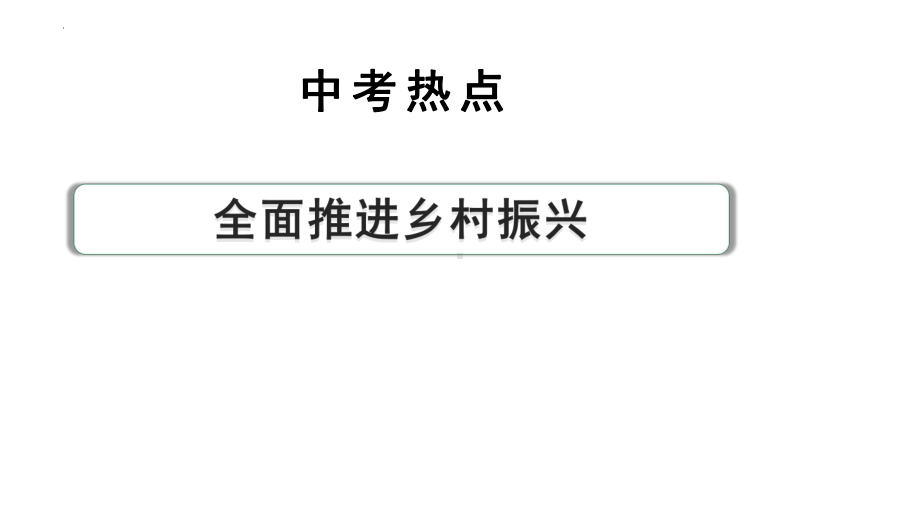 2024年河北省中考二轮道德与法治专题复习：全面推进乡村振兴ppt课件-2024年中考道德与法治复习.pptx_第1页