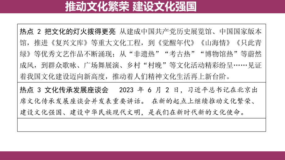 2024年河北中考道德与法治热点分析：推动文化繁荣 建设文化强国 ppt课件-2024年中考道德与法治复习.pptx_第3页