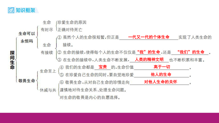 七年级上册第四单元 生命的思考 复习-2024年中考道德与法治一轮复习 ppt课件-2024年中考道德与法治复习.pptx_第2页