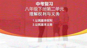 八年级下册第二单元 理解权利义务 复习-2024年中考道德与法治一轮复习 ppt课件-2024年中考道德与法治复习.pptx