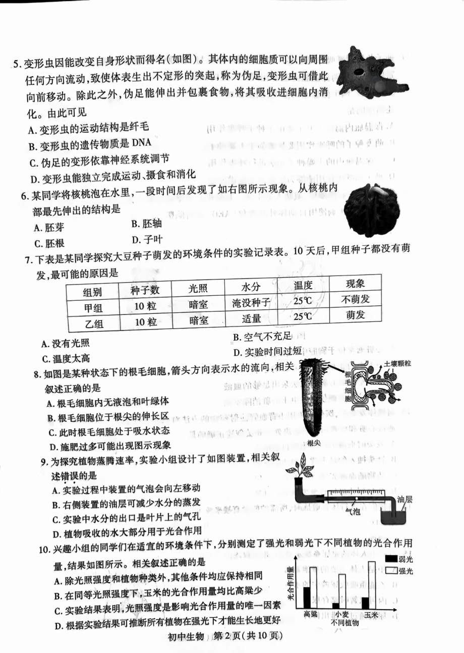 [真题]2024年江苏省苏州市中考生物试题（PDF版无答案）.pdf_第2页