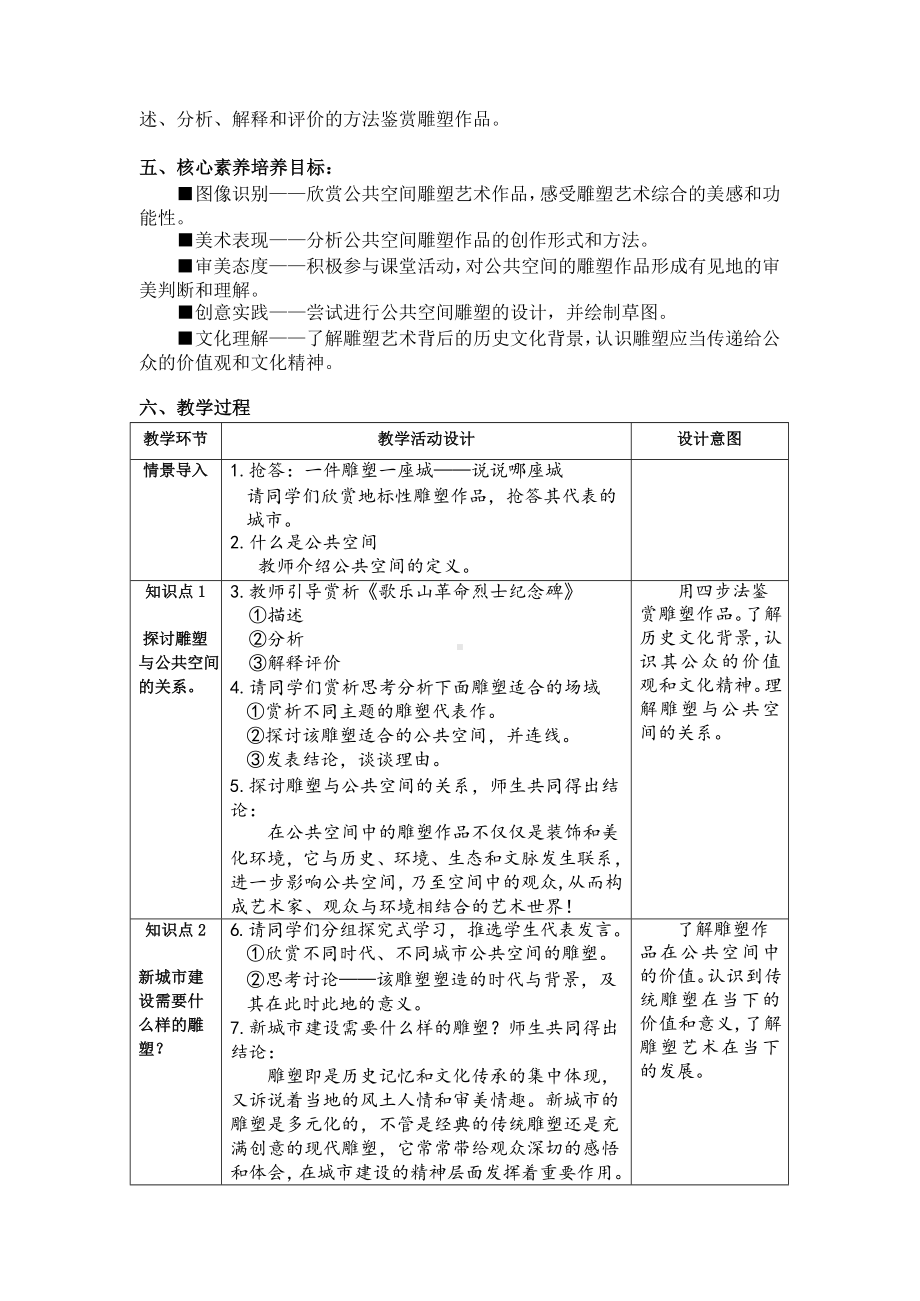 3.3场域与对话-公共空间里的雕塑教学设计 -2024新人美版（2019）《高中美术》必修美术鉴赏.docx_第2页