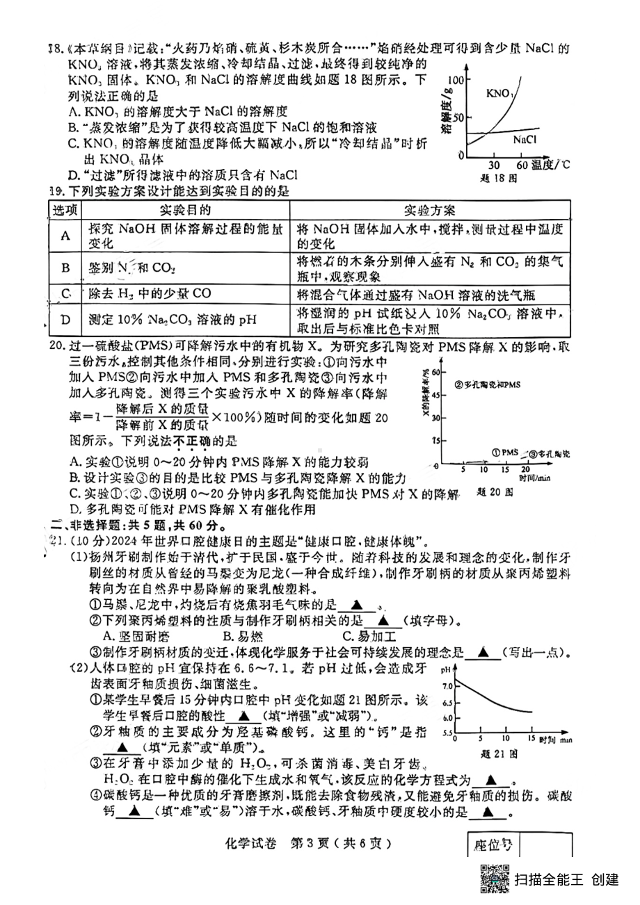 [真题]2024年江苏省扬州市中考化学试题（PDF版无答案）.pdf-免费下载_第3页