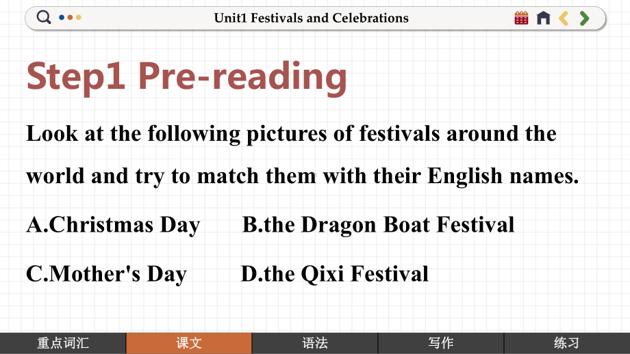 Unit 1 Festivals and Celebrations Reading and Thinking （ppt课件） -2024新人教版（2019）《高中英语》必修第三册.pptx_第3页