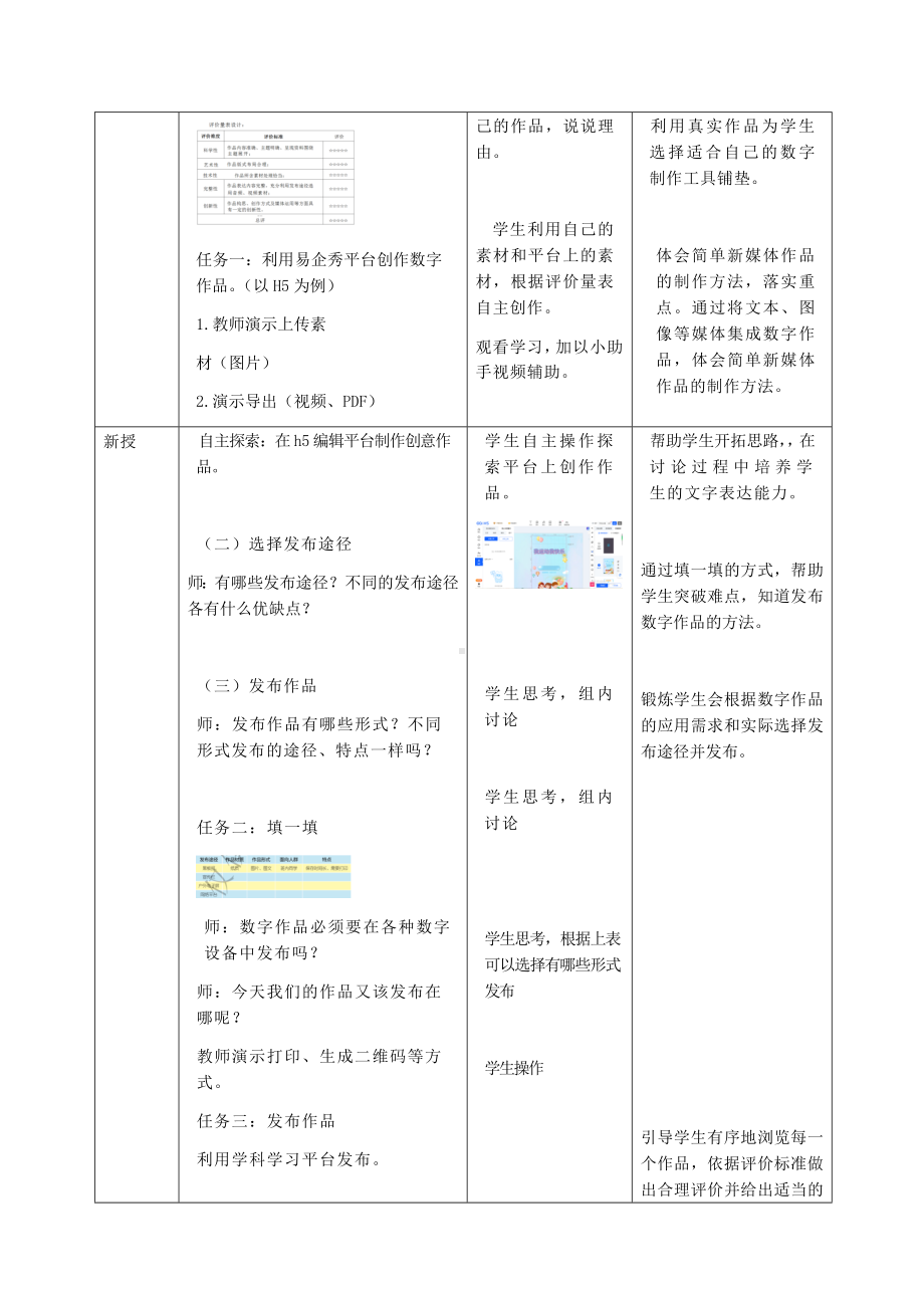 第10课《创作发布作品》教案（表格式）-2024新浙教版三年级下册《信息科技》.docx_第2页