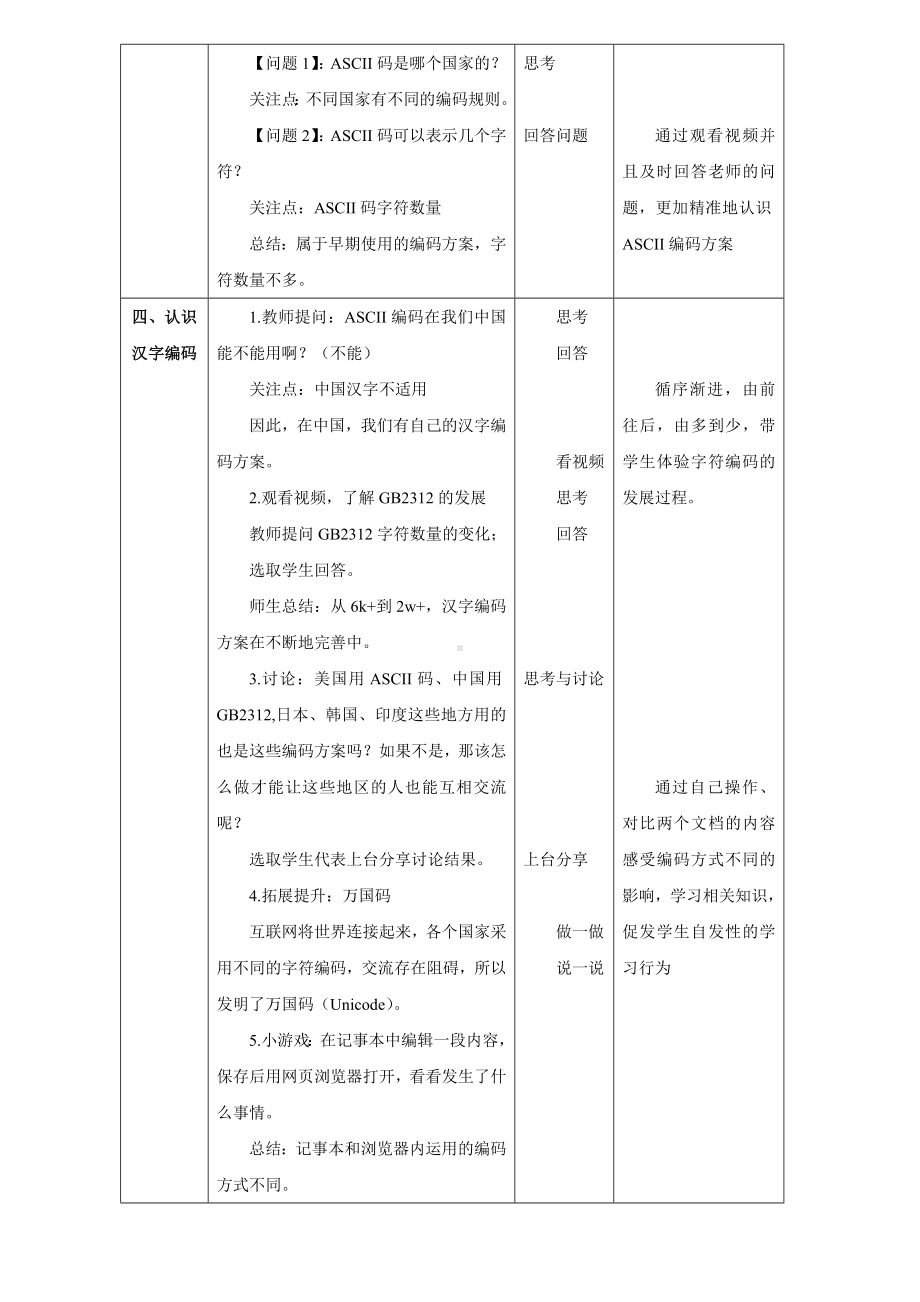 第3课《字符编码》教案（表格式）-2024新浙教版四年级下册《信息科技》.doc_第2页