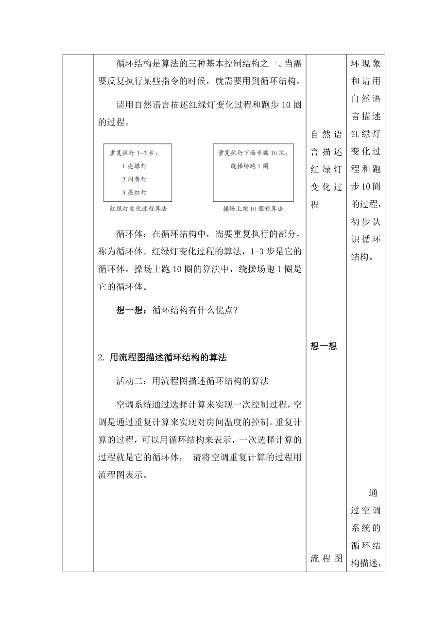 第13课 循环结构（一） 教案（表格式）-2024新浙教版五年级下册《信息科技》.docx_第2页