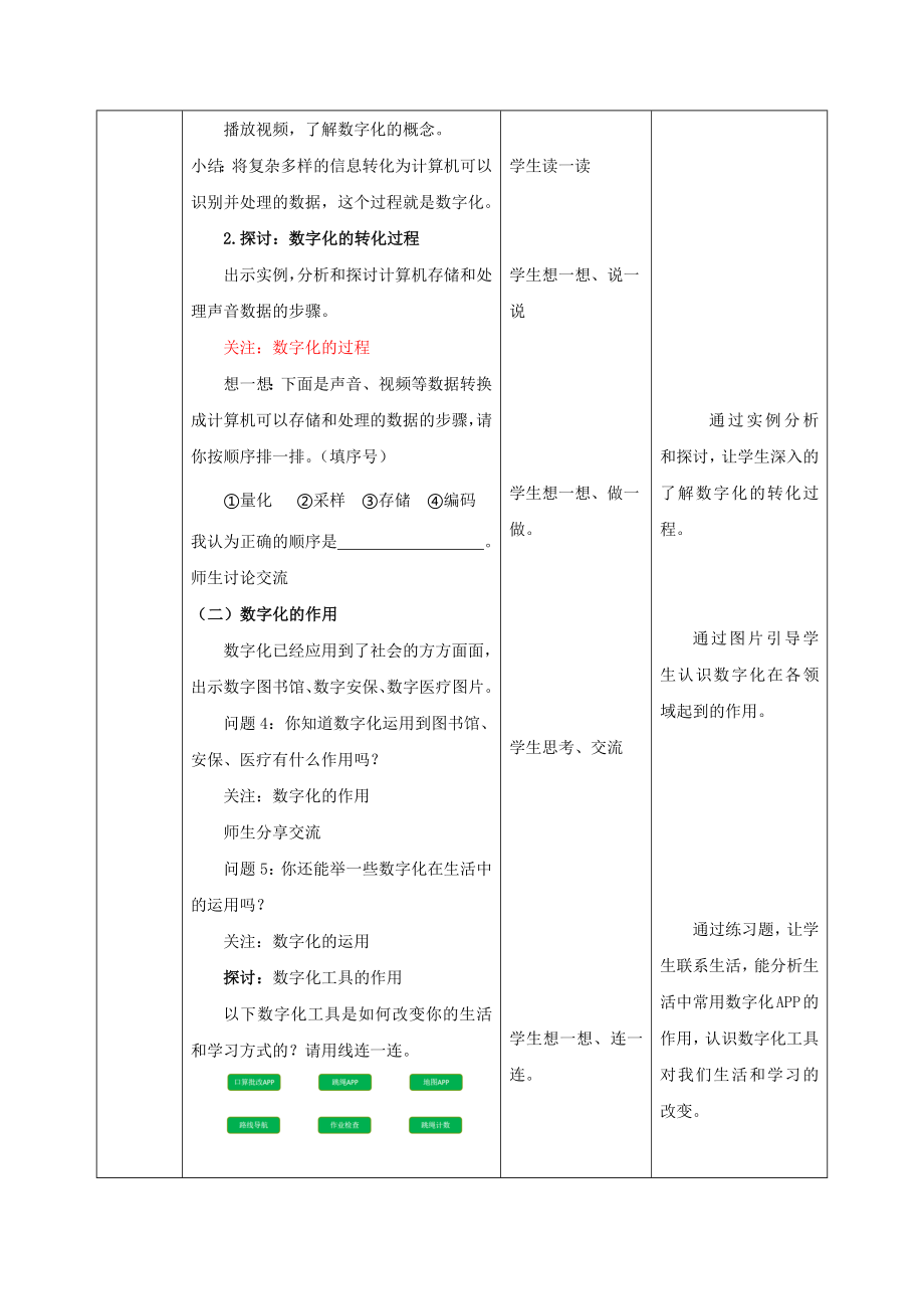 第1课《初探数字化》教案（表格式）-2024新浙教版四年级下册《信息科技》.docx_第2页