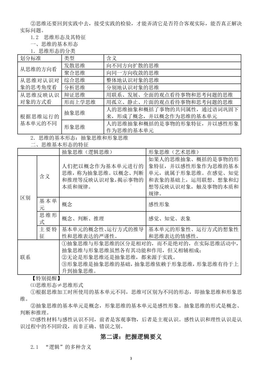 高中政治部编版选必三《逻辑与思维》知识点整理.doc_第3页