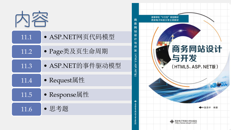 《商务网站设计与开发》课件第11章 ASP.NET请求、响应及页生命周期.pptx_第1页