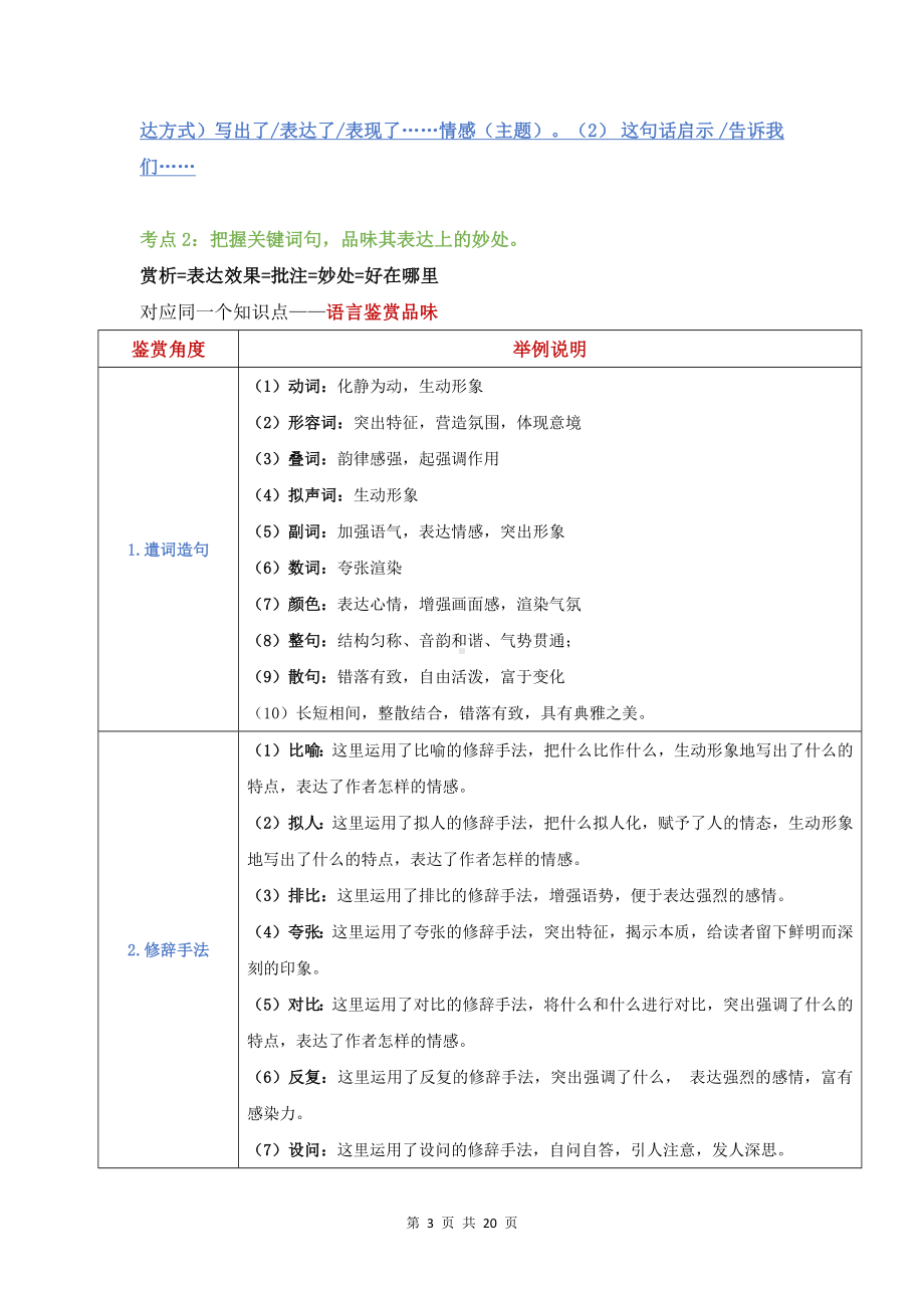 统编版七年级下册语文期末复习：阅读知识点与题型考点梳理汇编.docx_第3页