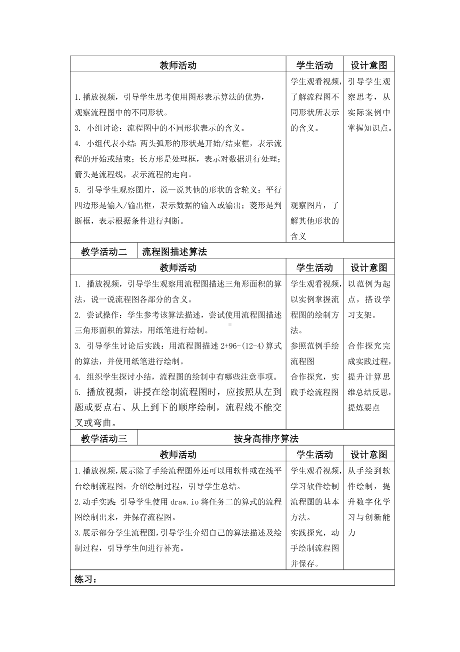 第3课 流程图描述算法教案（表格式）-2024新浙教版五年级上册《信息科技》.docx_第2页