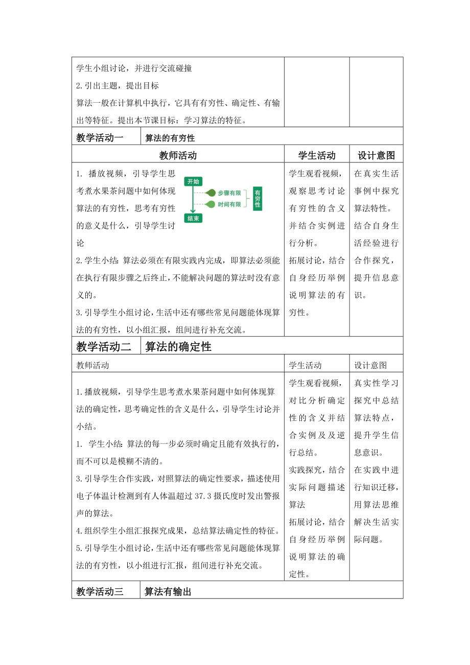 第5课 算法的特征教案（表格式）-2024新浙教版五年级上册《信息科技》.docx_第2页