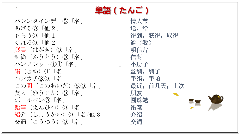 第四課 バレンタインデー （ppt课件）-2024新华东理工版《高中日语》新编日语教程2.pptx_第2页